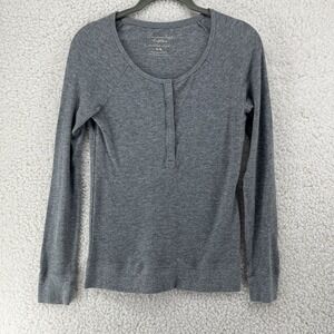 American Eagle Outfitters Y2K 2012 Women's Feather Light Henley Gray Glitter